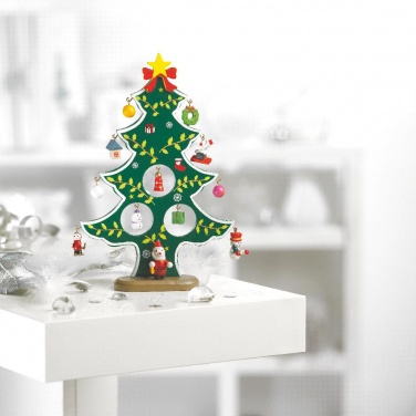 Logo trade corporate gifts image of: Wooden xmas tree decoration