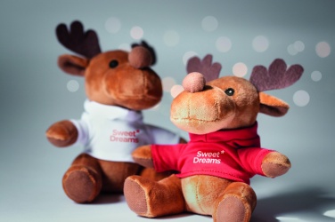 Logo trade promotional merchandise picture of: Plush reindeer with hoodie
