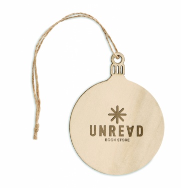 Logo trade advertising products image of: Wooden Tree bauble hanger