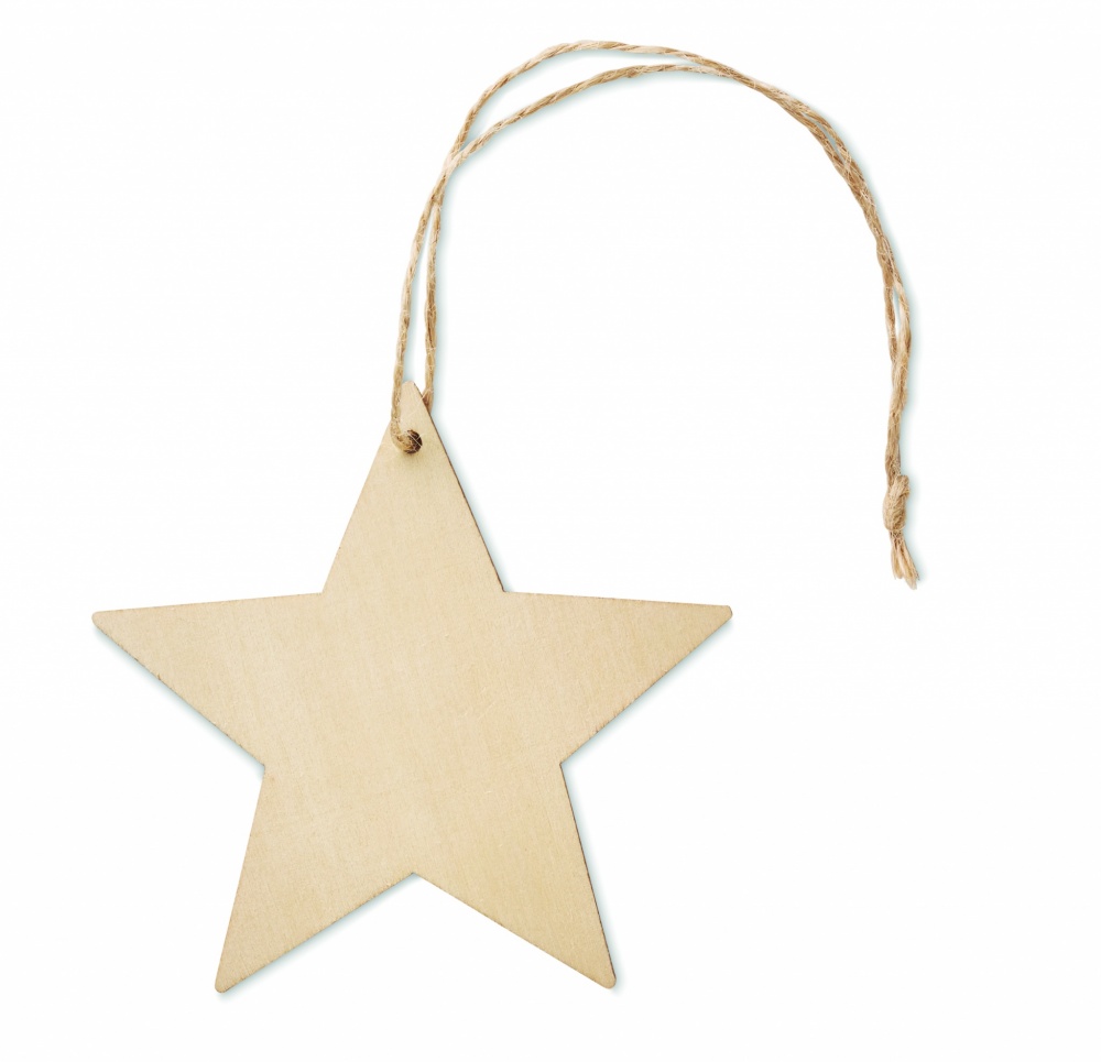 Logotrade promotional item picture of: Wooden star shaped hanger