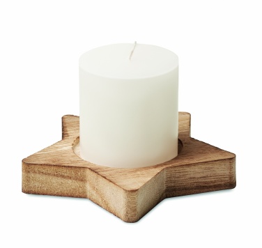Logo trade promotional product photo of: Candle on star wooden base
