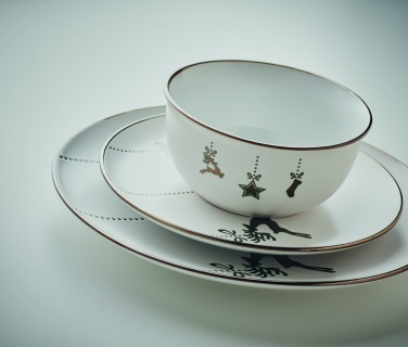Logo trade promotional merchandise photo of: 4 piece ceramic place setting