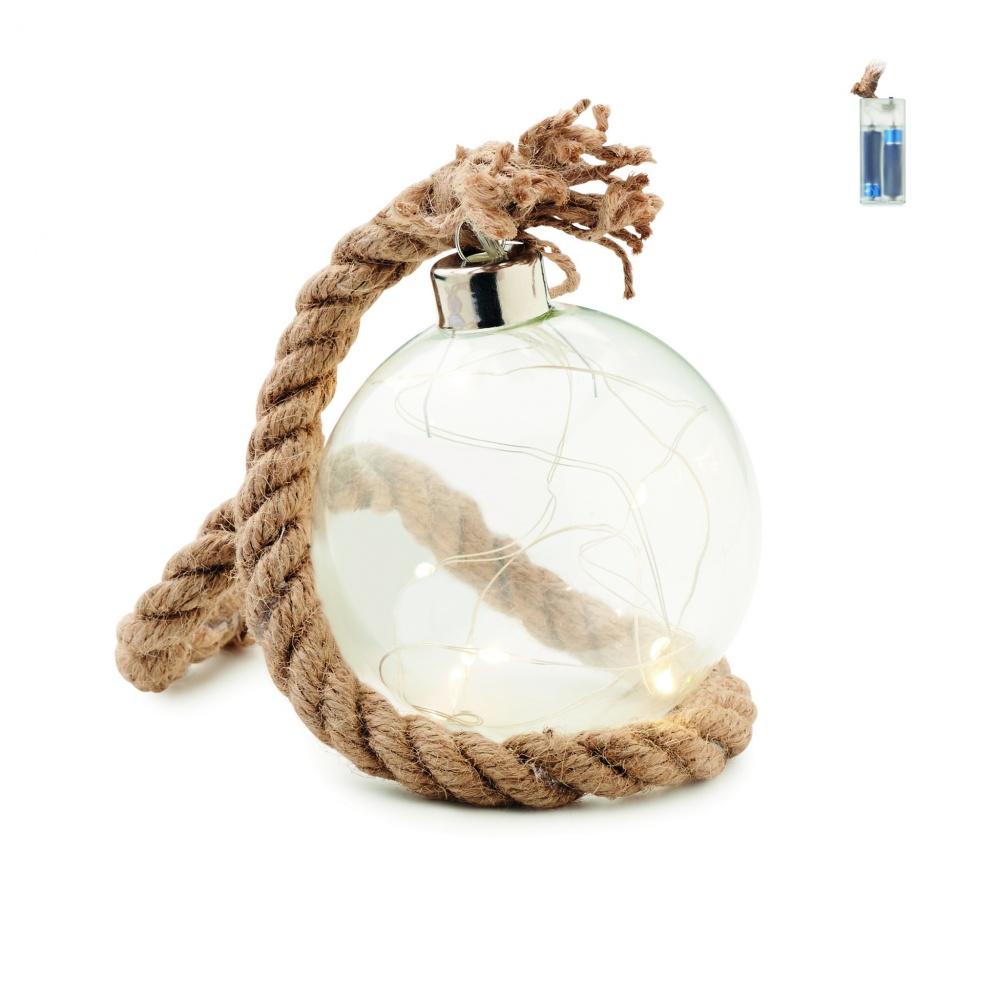 Logo trade corporate gifts picture of: Glass bauble LED light