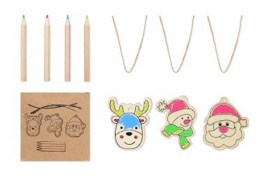 Logo trade promotional items image of: Drawing wooden ornaments set