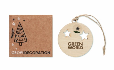 Logotrade corporate gift image of: Wooden bauble shape hanger