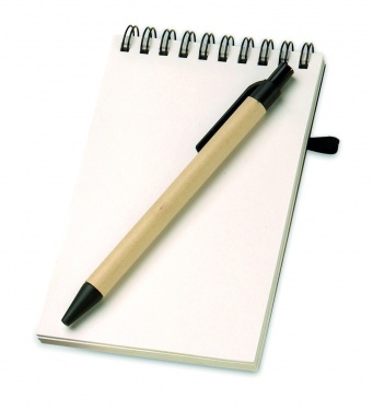 Logo trade promotional products picture of: A6 recycled notepad with pen