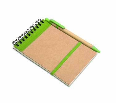 Logo trade promotional items picture of: A6 recycled notepad with pen