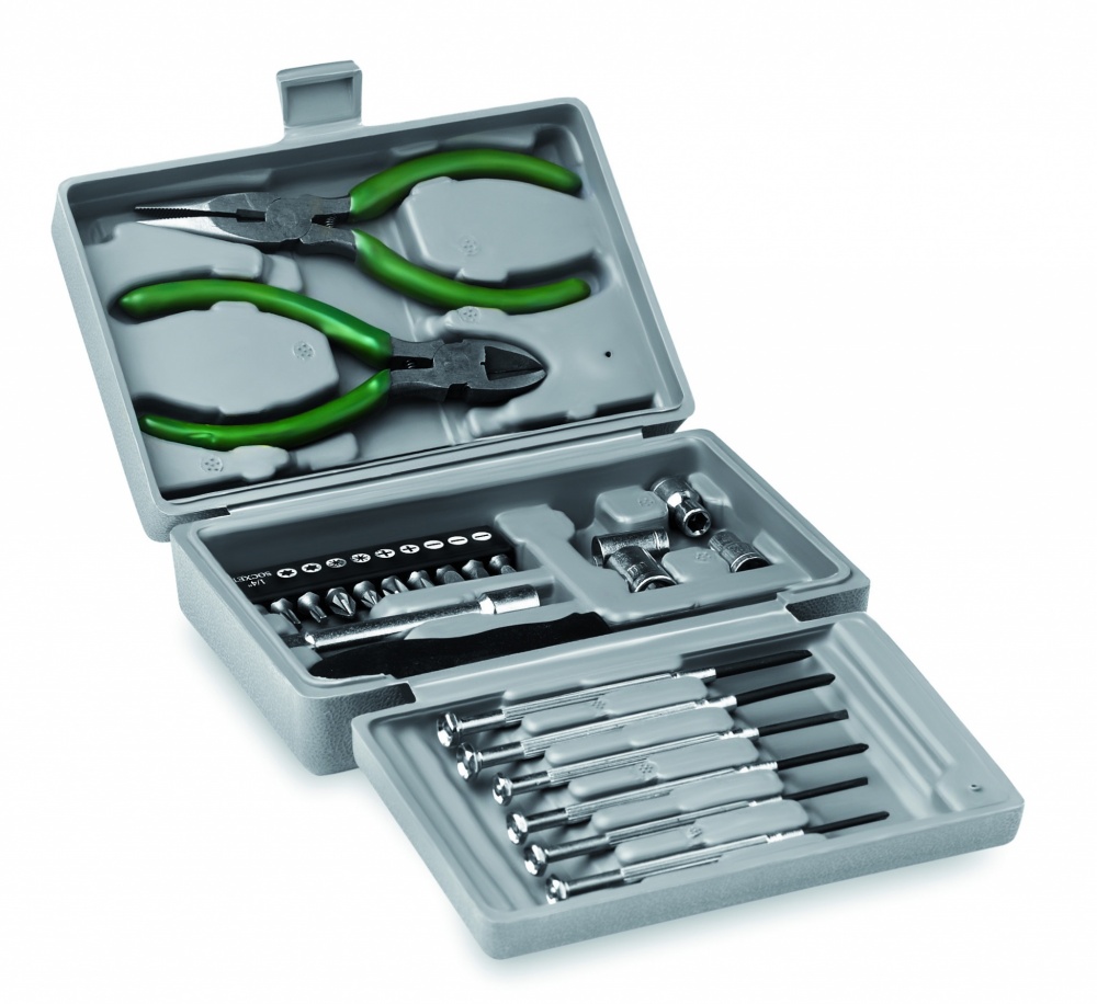Logo trade promotional merchandise image of: Foldable 25 piece tool set