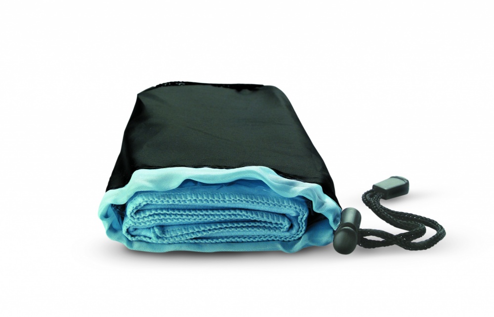 Logo trade promotional gift photo of: Sport towel in nylon pouch