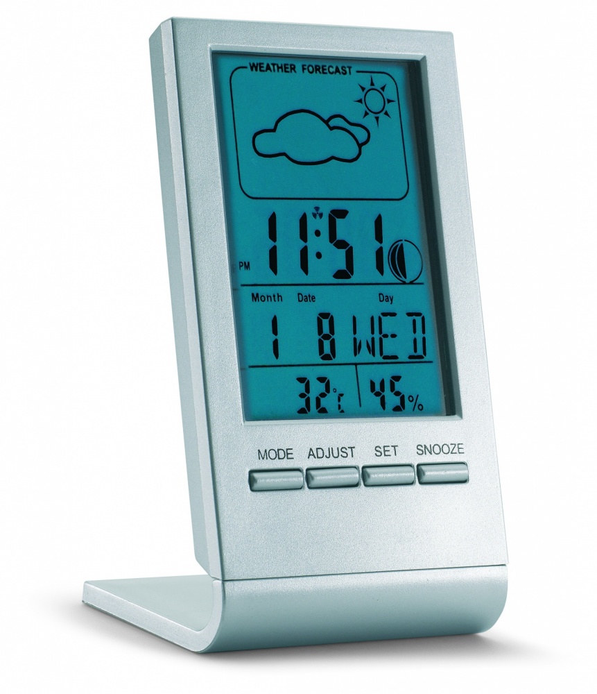 Logotrade promotional item picture of: Weather station with blue LCD
