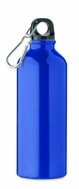 Logotrade promotional gift image of: 500 ml single-walled water bottle made of recycled aluminum with a carabiner