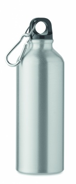Logotrade business gift image of: 500 ml single-walled water bottle made of recycled aluminum with a carabiner
