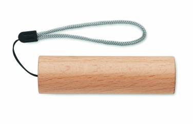 Logo trade promotional item photo of: Beech wood rechargeable torch