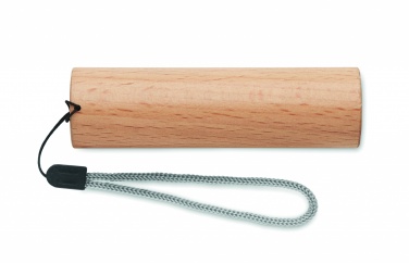 Logo trade advertising products picture of: Beech wood rechargeable torch