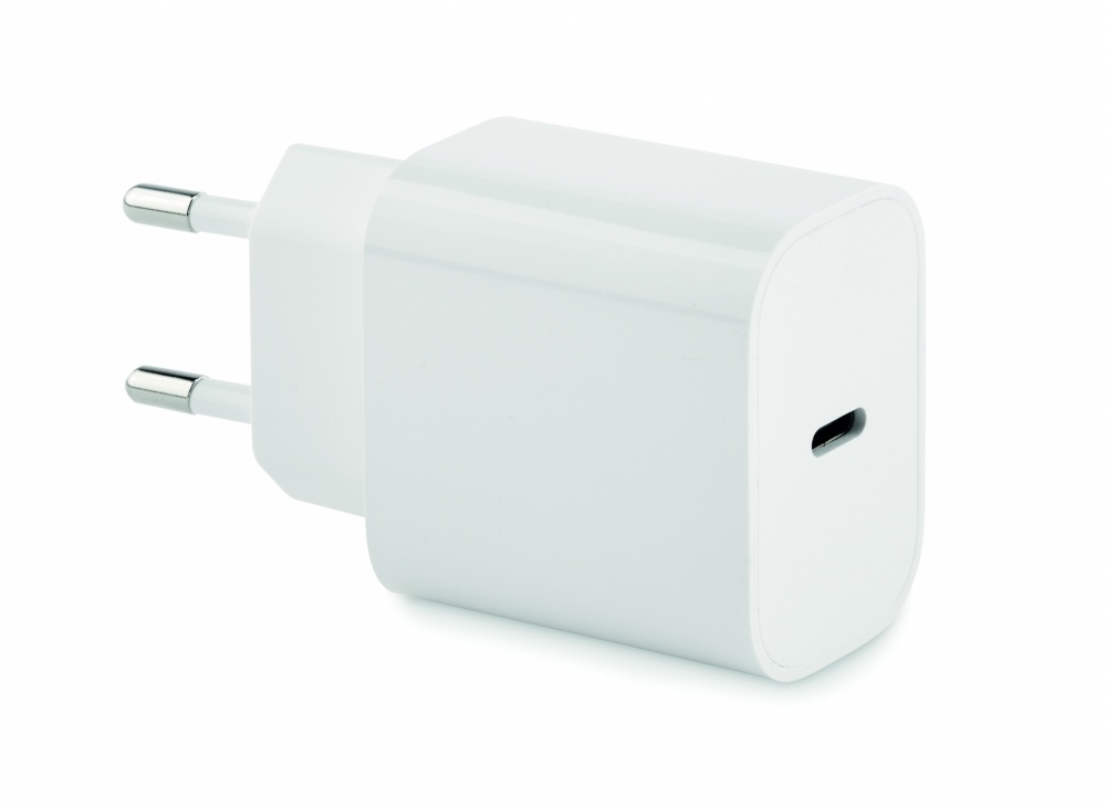 Logotrade promotional gifts photo of: 20W 2 port USB charger EU plug