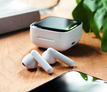 Logotrade promotional gift picture of: TWS earbuds with solar charger