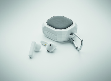 Logo trade promotional giveaway photo of: TWS earbuds with solar charger