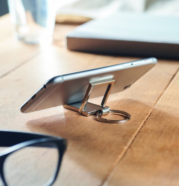 Logo trade promotional gifts image of: Metal key ring phone stand Seinajoki