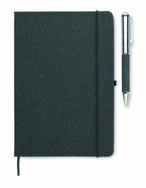 Logo trade business gift photo of: Recycled leather notebook set