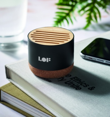 Logo trade corporate gifts image of: Cork and aluminium speaker