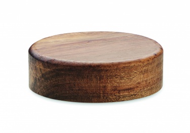 Logo trade business gifts image of: Wireless charger in acacia 15W