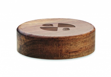Logo trade promotional gifts picture of: Wireless charger in acacia 15W