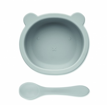 Logo trade promotional merchandise picture of: Silicone spoon, bowl baby set