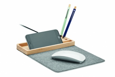 Logo trade business gifts image of: Wireless charger in bamboo 15W