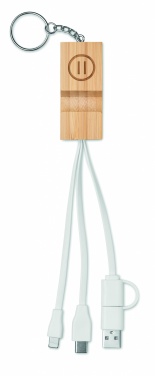 Logotrade promotional products photo of: Bamboo key ring and stand Salo