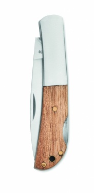 Logo trade promotional gift photo of: Foldable knife in acacia wood