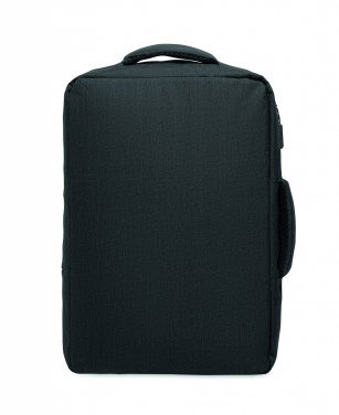 Logo trade promotional gifts picture of: A safe 15-inch laptop backpack made of 300D RPET with a 210D RPET lining and customizable printing.