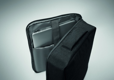 Logotrade corporate gift image of: A safe 15-inch laptop backpack made of 300D RPET with a 210D RPET lining and customizable printing.