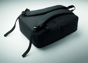 Logo trade promotional merchandise photo of: Slim 15 inch laptop backpack made of 600D RPET polyester with a 210D lining and customizable printing