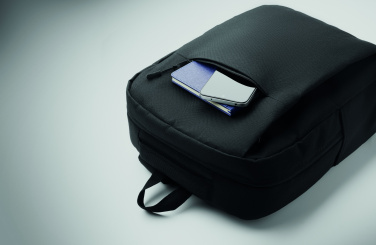 Logo trade corporate gift photo of: Slim 15 inch laptop backpack made of 600D RPET polyester with a 210D lining and customizable printing