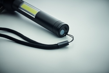 Logo trade corporate gifts image of: 3-in-1 aluminum flashlight with an emergency hammer and seatbelt cutter, customizable with printing