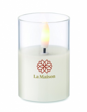 Logo trade promotional product photo of: LED wax candle in glass holder