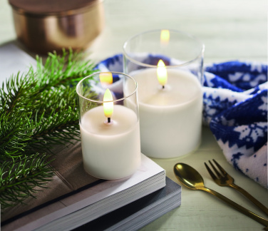 Logo trade promotional merchandise photo of: LED wax candle in glass holder