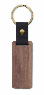 Logotrade promotional giveaways photo of: Key ring in walnut and PU Kokkola
