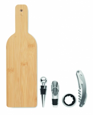 Logo trade promotional giveaways picture of: Bottle shaped wine set