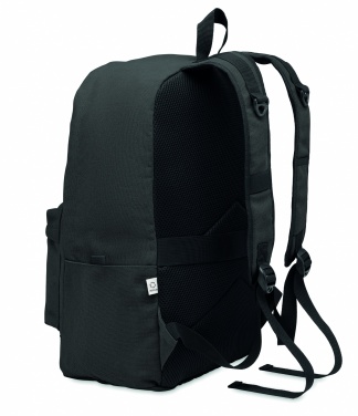 Logo trade promotional items picture of: A 15-inch laptop backpack made of recycled pre-consumer cotton with customizable printing