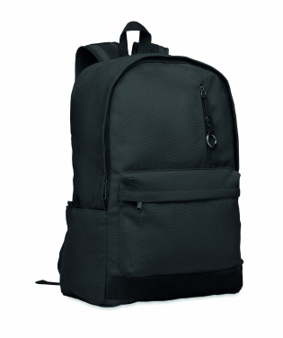 Logo trade promotional giveaway photo of: A 15-inch laptop backpack made of recycled pre-consumer cotton with customizable printing