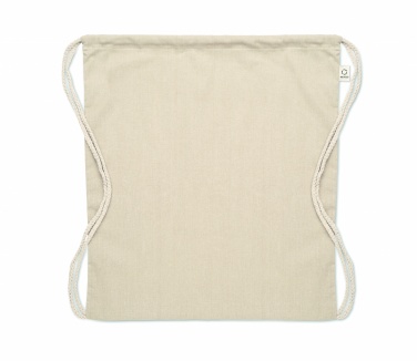 Logo trade promotional giveaways picture of: Recycled cotton drawstring bag