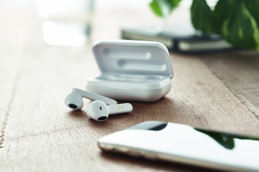 Logo trade promotional products image of: TWS earbuds with charging base