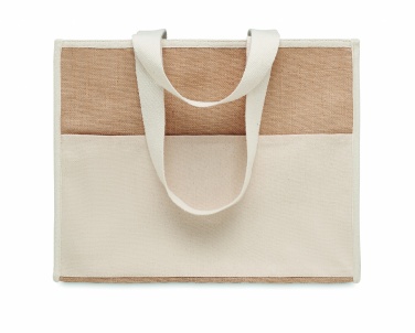 Logo trade advertising products image of: Jute and canvas cooler bag