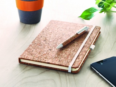 Logo trade advertising products picture of: A5 cork notebook with pen