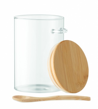 Logo trade promotional product photo of: Glass jar with spoon 600 ml