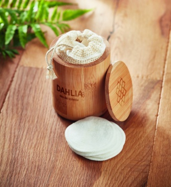 Logo trade promotional giveaways image of: Bamboo fibre cleansing pad set