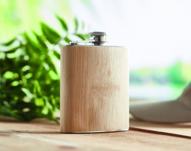 Logotrade promotional item image of: Bamboo slim hip flask 170ml