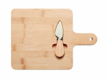 Logo trade corporate gifts picture of: Cheese board set in bamboo Bremen