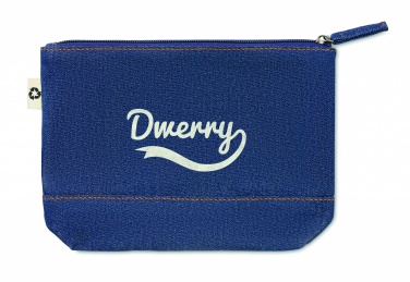 Logo trade promotional giveaways image of: Recycled denim cosmetic pouch